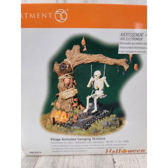 Dept 56 52514 Village Animated Swinging Skeleton Halloween - Picture 2 of 5